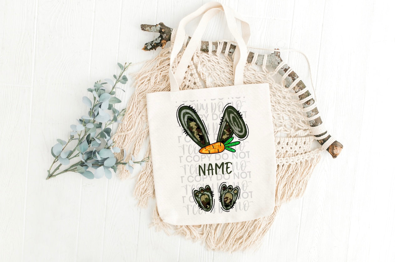 Camo Bunny Easter Tote Bag
