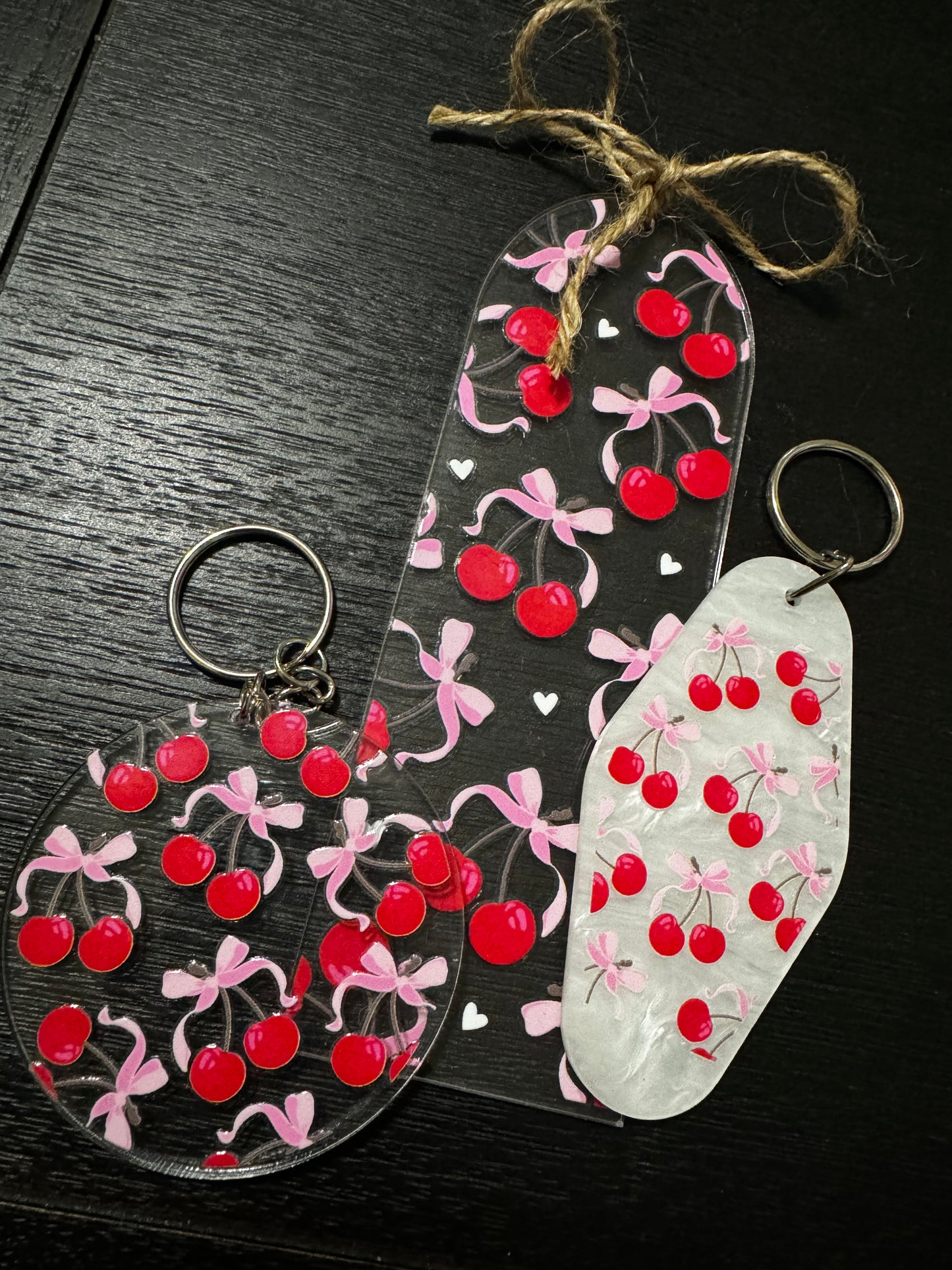 Cherries Keychains & Bookmark Set