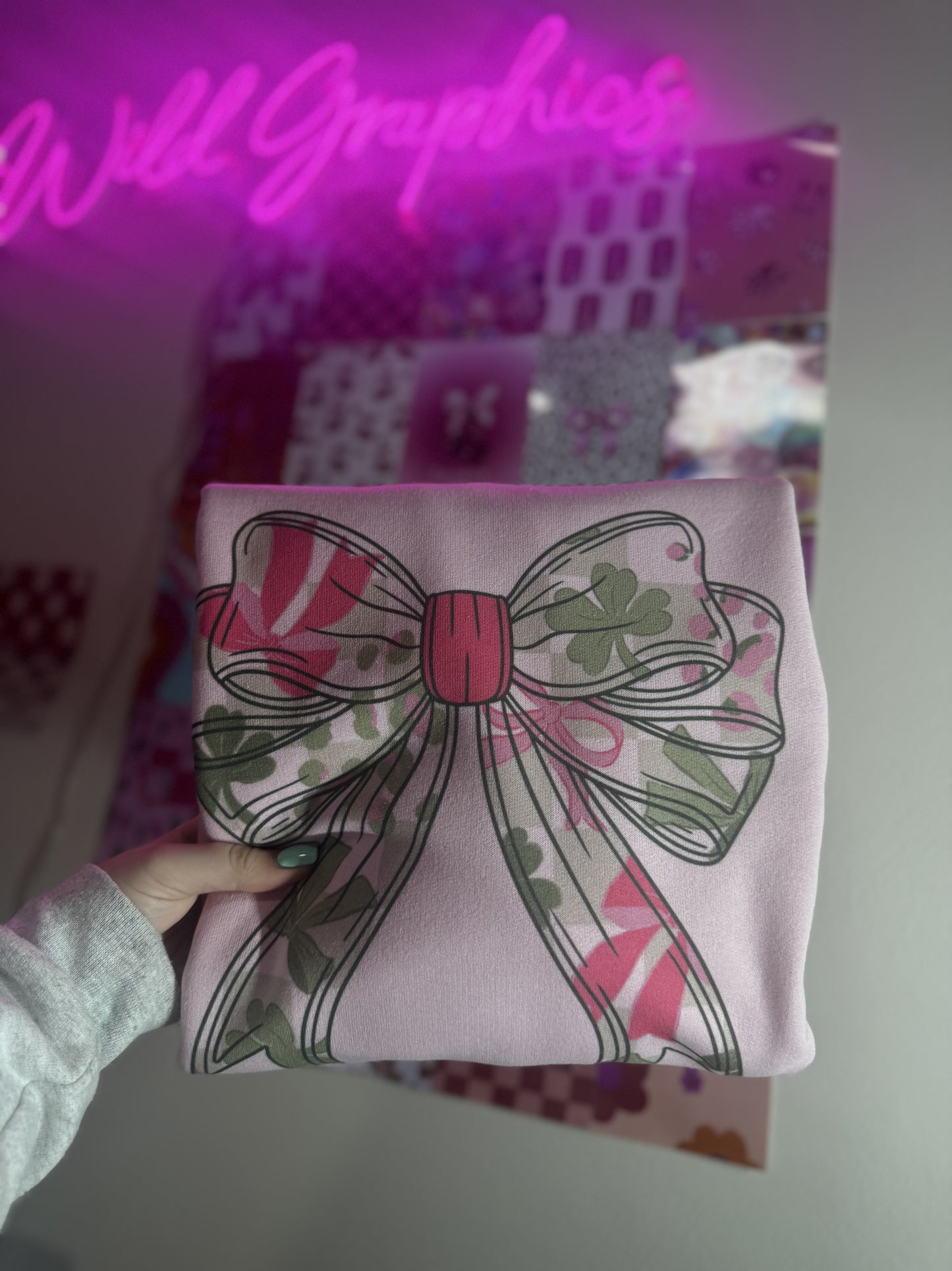 St Patrick Day Pink Bow
