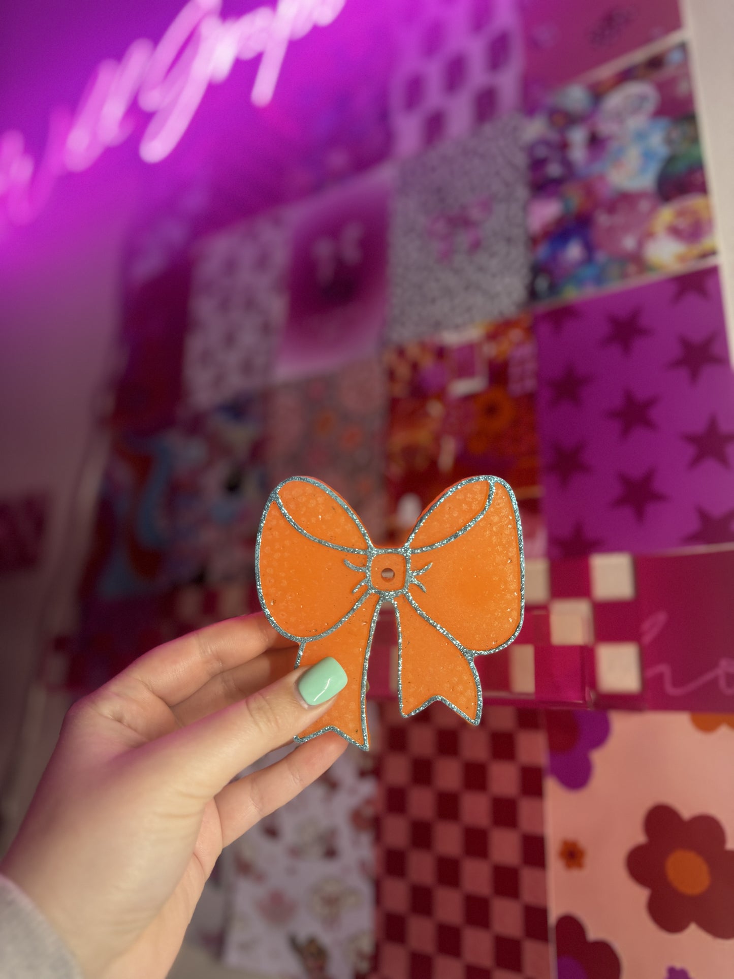 Orange Bow Car Freshie