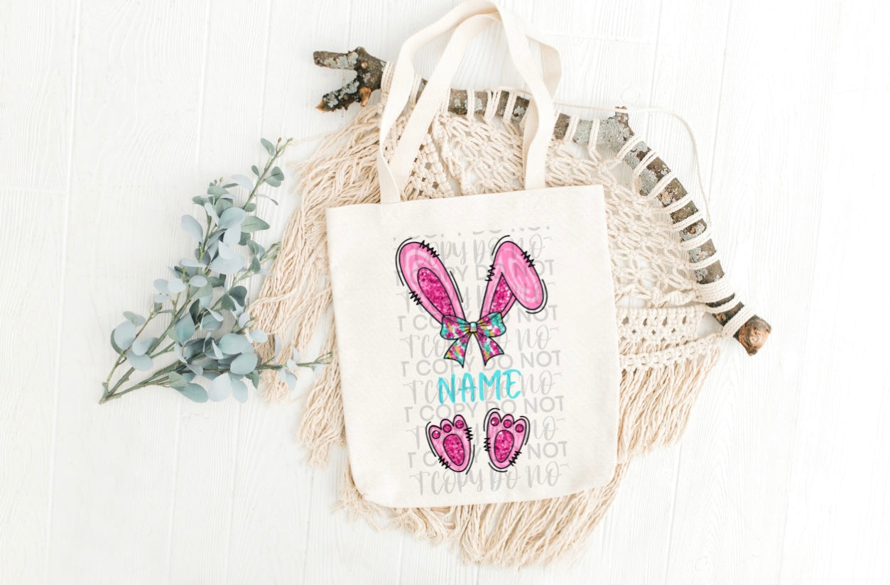 Pink Bunny Easter Tote Bag
