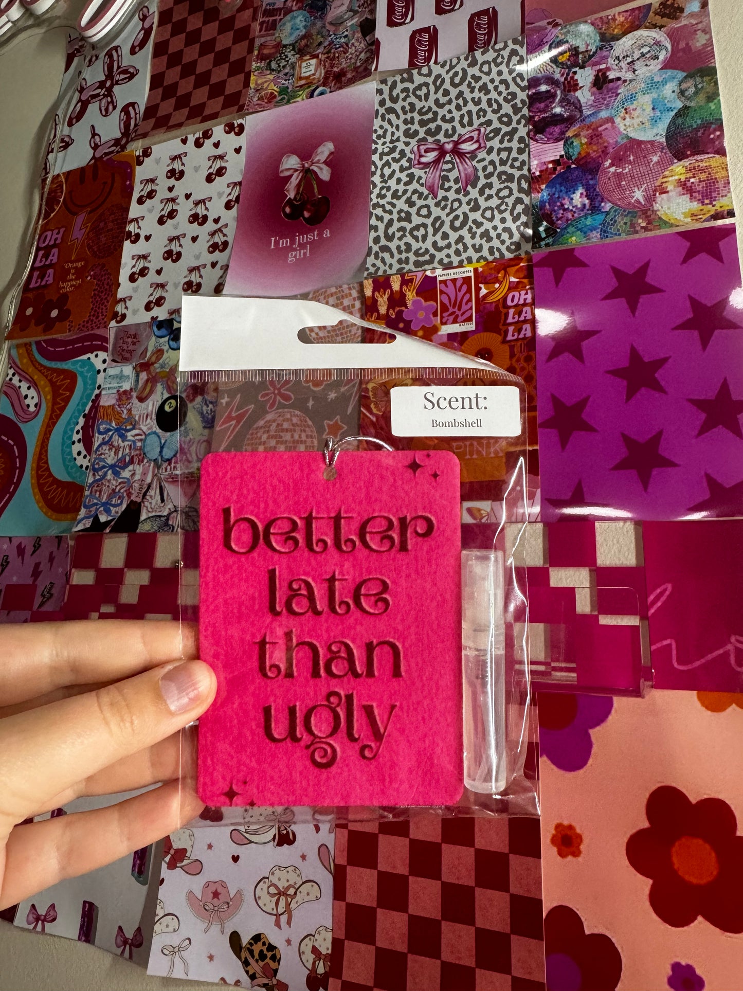 Better Late Than Never Felt Car Freshie