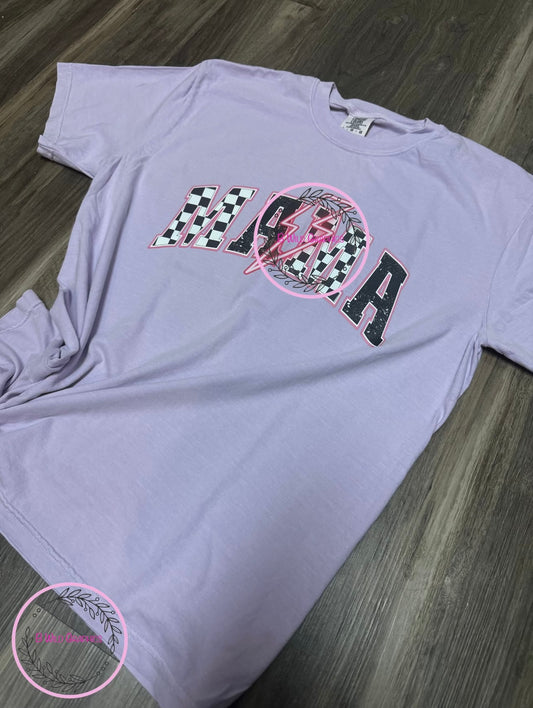 Checkered Neon Mama T-Shirt