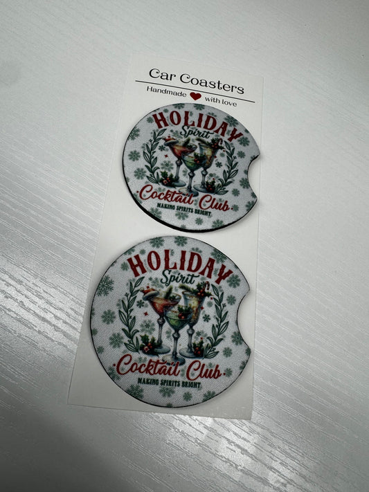 Holiday Social Club Car Coasters