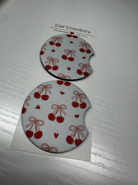 Coquette Cherry Car Coasters