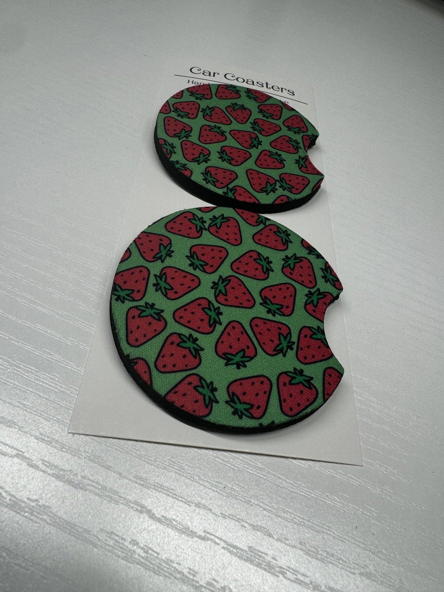 Strawberries Car Coasters