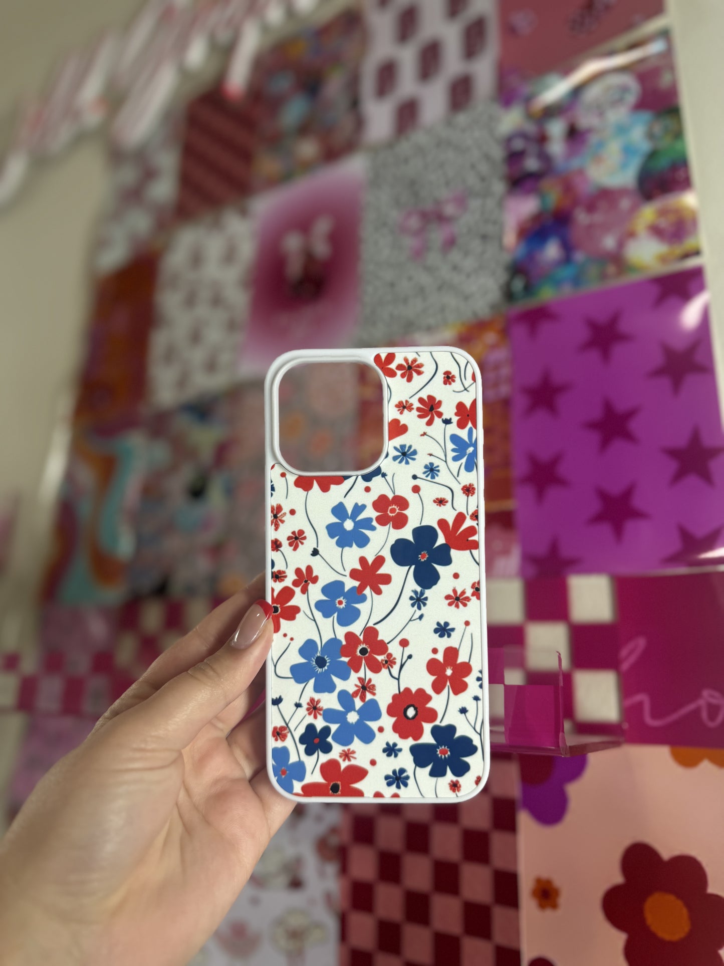 Red/White/Blue Floral Phone Case