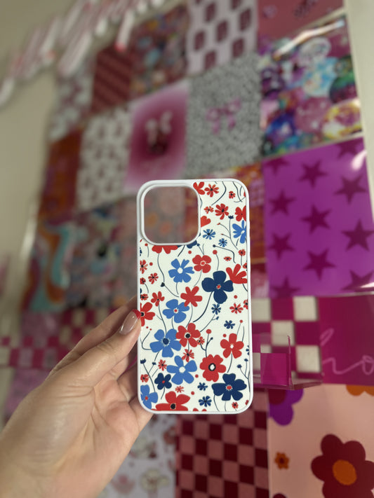 Red/White/Blue Floral Phone Case