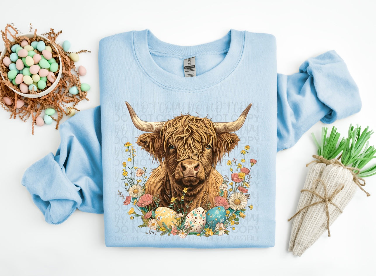 Spring Highland Cow